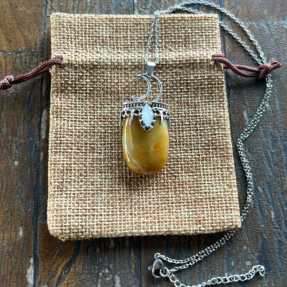 Yellow Jade Celestial Necklace Yellow Jade Necklace Gift For Mom Jade Necklace